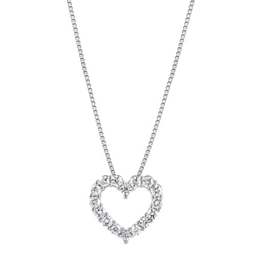 VVS1 2mm Moissanite Heart-shaped Necklace Pendant GRA Certified Solid 925 Sterling Silver (Passes Diamond Tester)